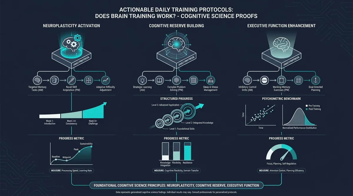 Three evidence-based cognitive training protocols: adaptive dual n-back, high-interference task switching, and aerobic neuropriming